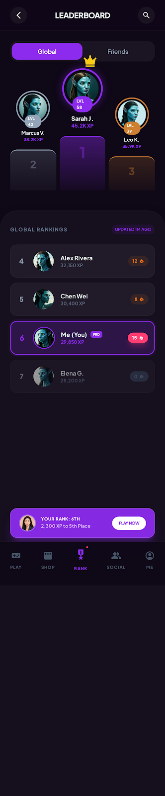 Cups and Giggles leaderboard showing ranked players and score totals.